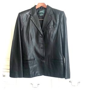 Lauren Ralph Lauren black leather jacket size 8